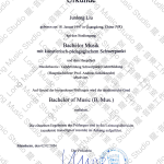 Bachelorurkunde 學士證書