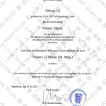 Masterurkunde 碩士證書